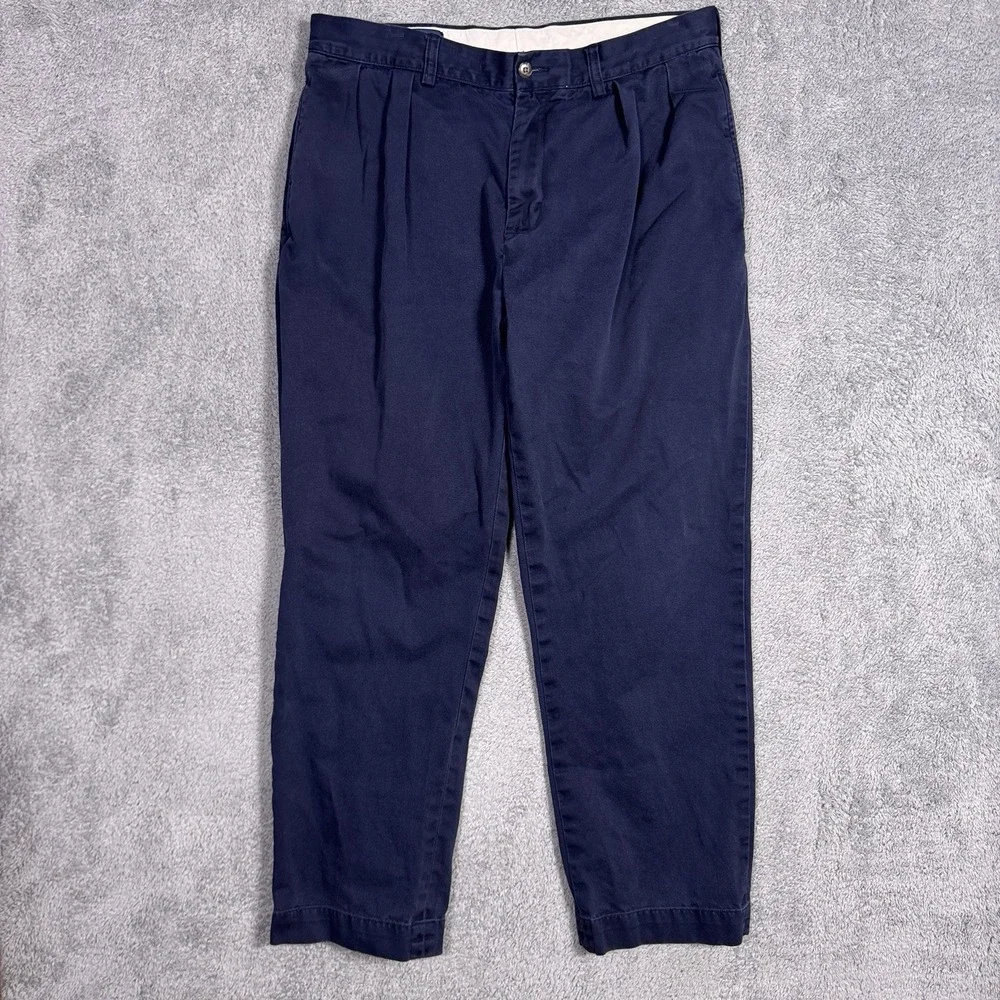 Polo Ralph Lauren Pants Men's 34x30 Ethan Trouser Golf Twill Blue Pleated Chino